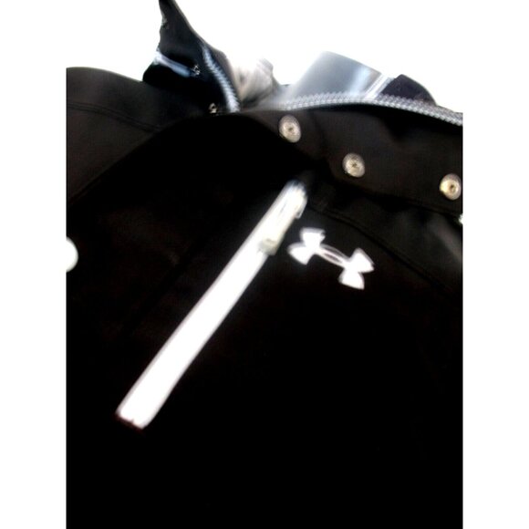 MENS UNDER ARMOUR M SOFT SHELL COAT LINED BLACK HOODED COAT go by measurement - Picture 9 of 13